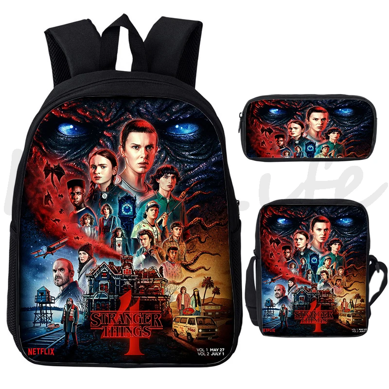 

Stranger Things 4 School Bags 3D Backpack teens Zipper Bagpack Travel Knapsack Teenager Laptop Boys girls Schoolbag Mochila gift