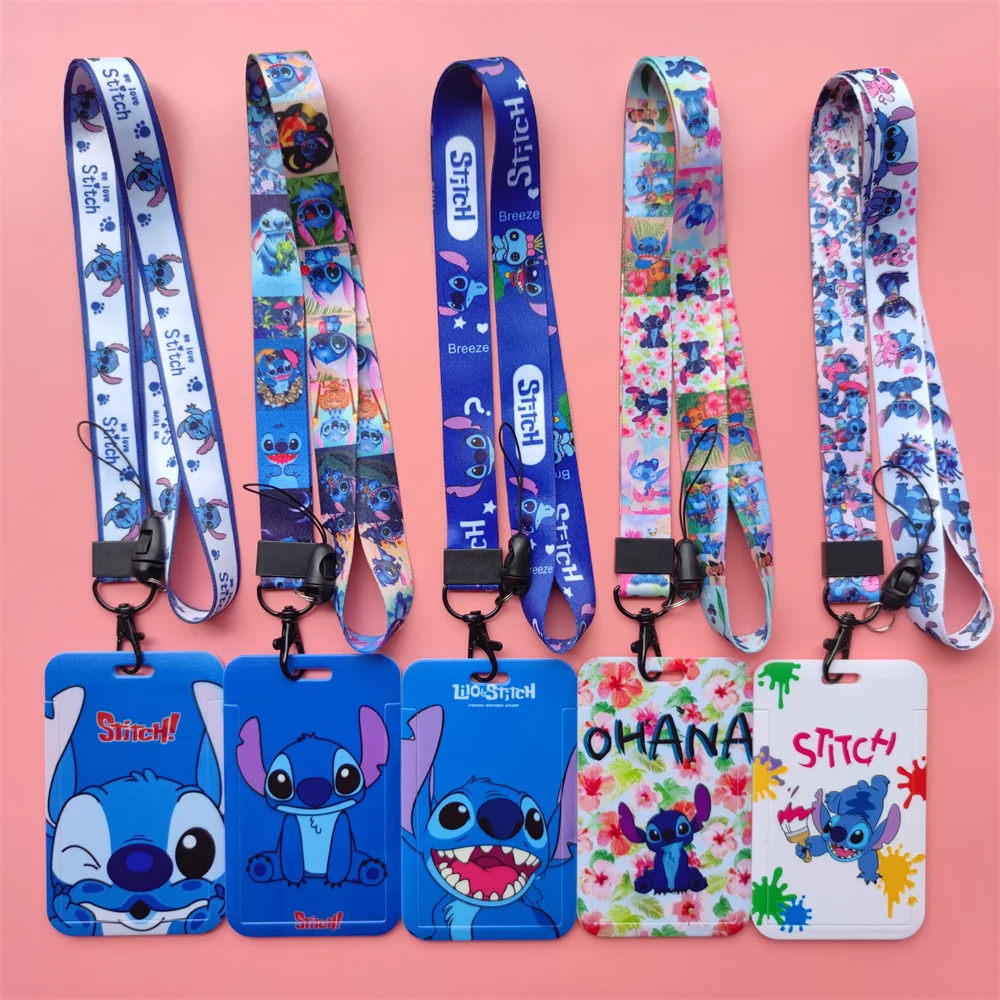 

Disney Stitch Boys Girls ABS Slide Design Lanyard ID Badge Card Holder,ID Card Key Wallet for Employee Nurse Doctor