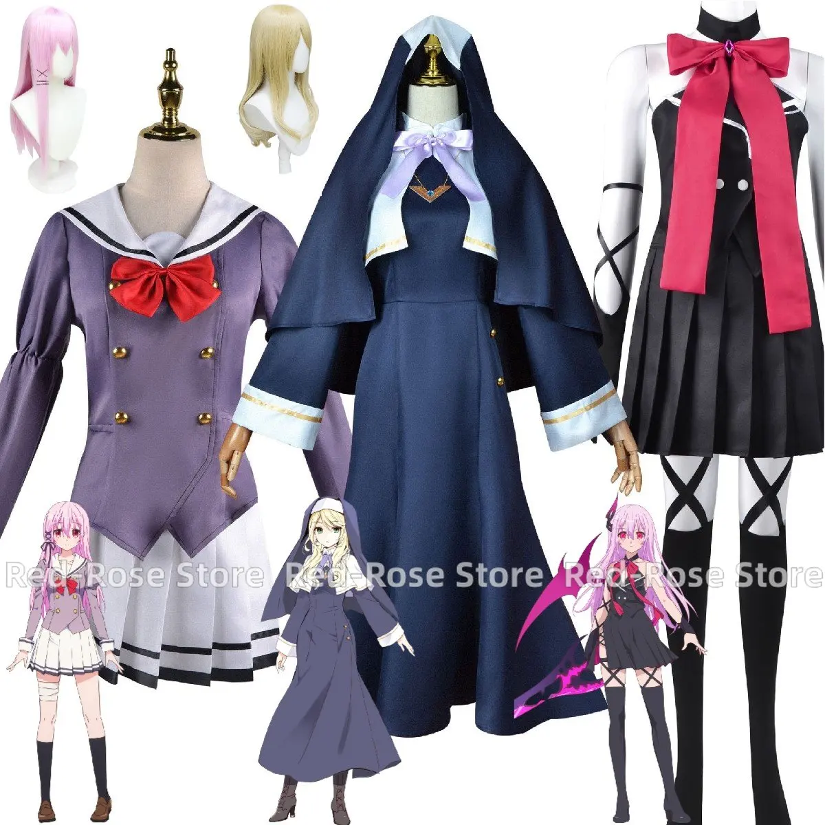 

New Anime Engage Kiss Sharon Holygrail Kisara Cosplay Costume Aldult Woman Skirt Dress Halloween Sexy JK Combat Nun Uniform Suit