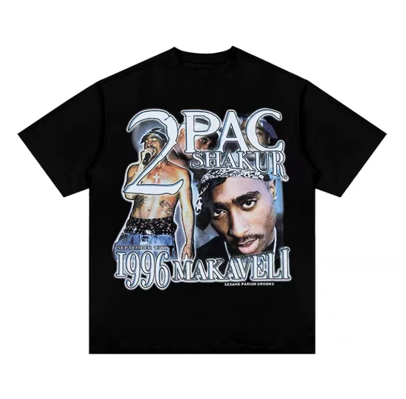 

Hip Hop Rap Tupac 2pac Shakur 1996s Makaveli Print T Shirt Men Women Fashion Tshirt Short Sleeve Man Harajuku Vintage Tee Shirt