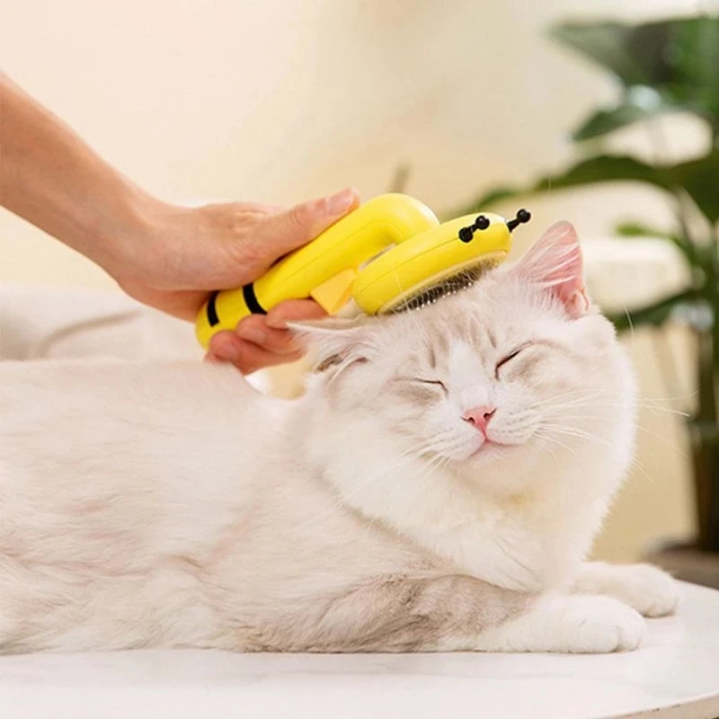 

New Product Wet Brush Small Bee Pet Needle Comb Cat Comb One-key Combing Artifact Pet Comb Pet Hair Remover Pets Acessorios