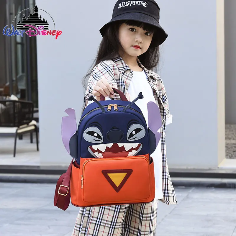 Disney Stitch New Backpack Cartoon Children's Backpack Fashion Cartoon 3D Women's Casual Backpack Large Capacity High Quality