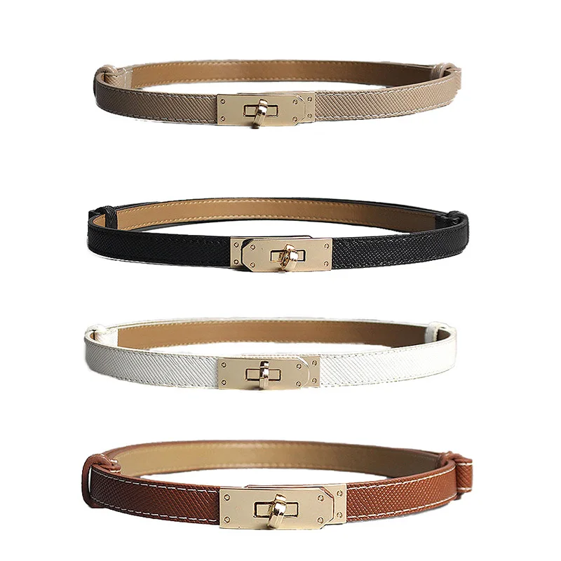 

New Women PU Leather Waist Belt Waistband Lady Dress Party Knot Belt Gold Color Alloy Buckle Waistband Jeans Female Gift
