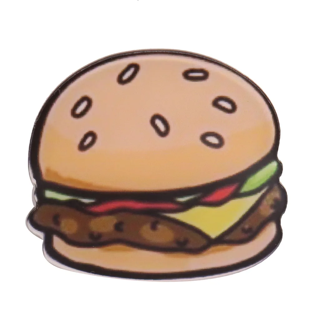 1 шт. акриловая брошь в виде молочного гамбургера пиццы пончика заколка хорошего