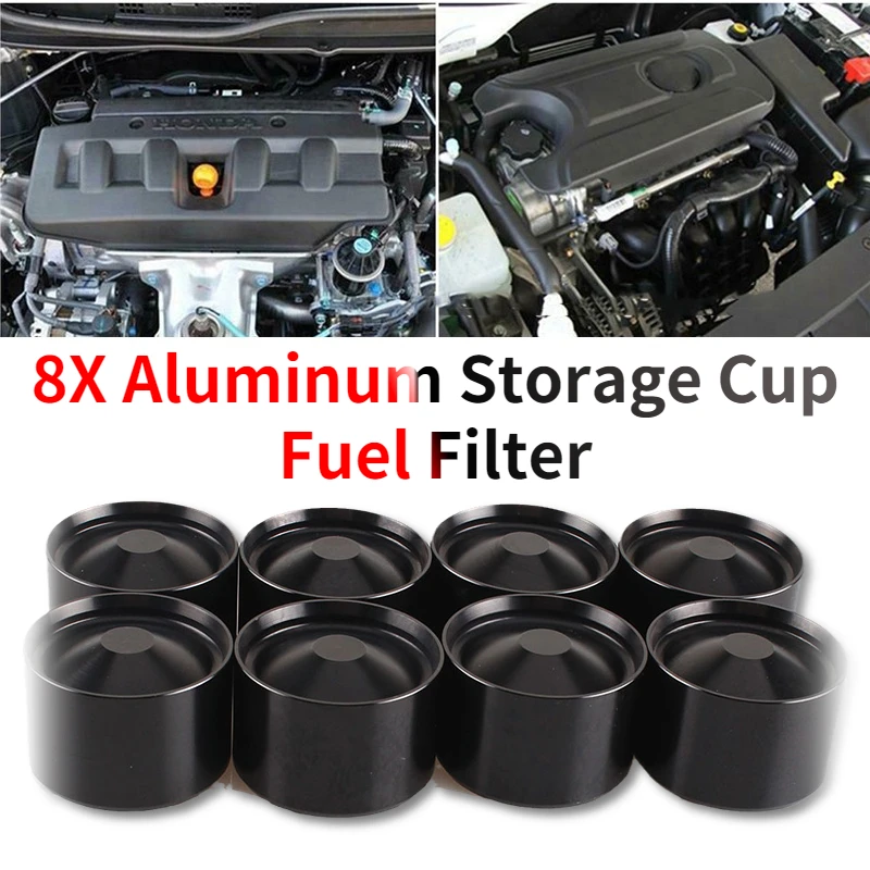 

8 X Aluminum Storage Cup Fuel Filter For NAPA 4003 WIX 24003 OD 1.797" ID 1.57" Black/Red/Silver