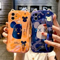 cartoon gloomies bear fashion laser phone cases for iphone 13 12 11 pro max xr xs max x 2022 couple luxury anti drop soft cover