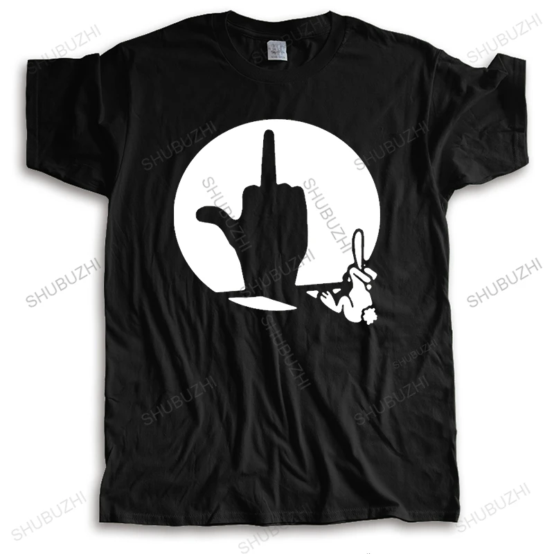 

Hot sale men summer brand tshirt cotton cool t shirt Middle Finger Shadow Puppet Funny print Top Tees Mens streetwear Teeshirt