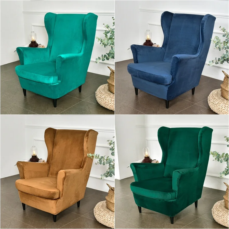 

Бархатный Чехол на стул с крыльями, эластичные чехлы из спандекса для наклонного кресла, съемные расслабляющие чехлы для диванов с подушкой...