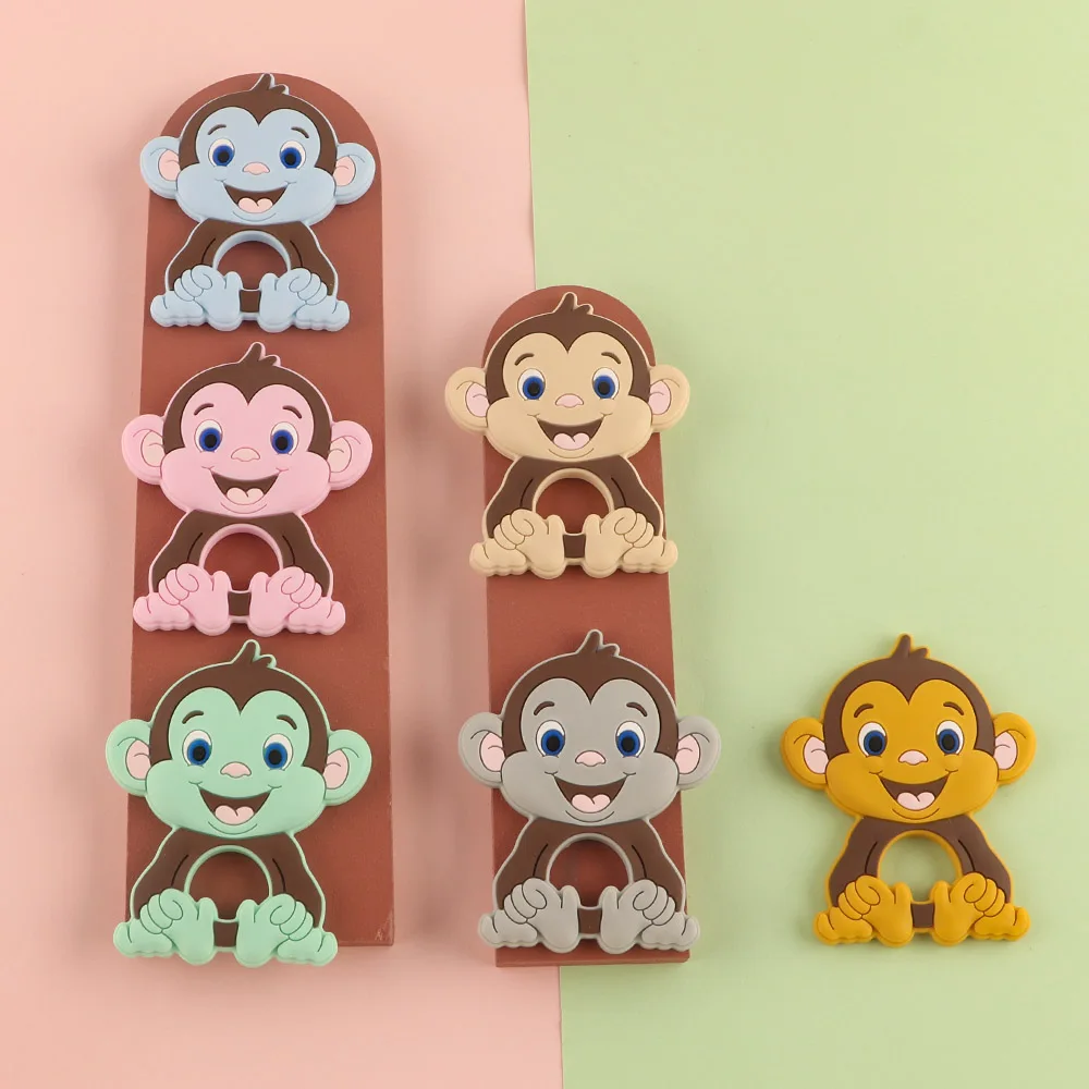 

Sunrony 20Pcs Monkey Silicone Animal Teether Baby Teeth Care Teething Ring Rodent Silicone Bead Molar Toy BPA-Free