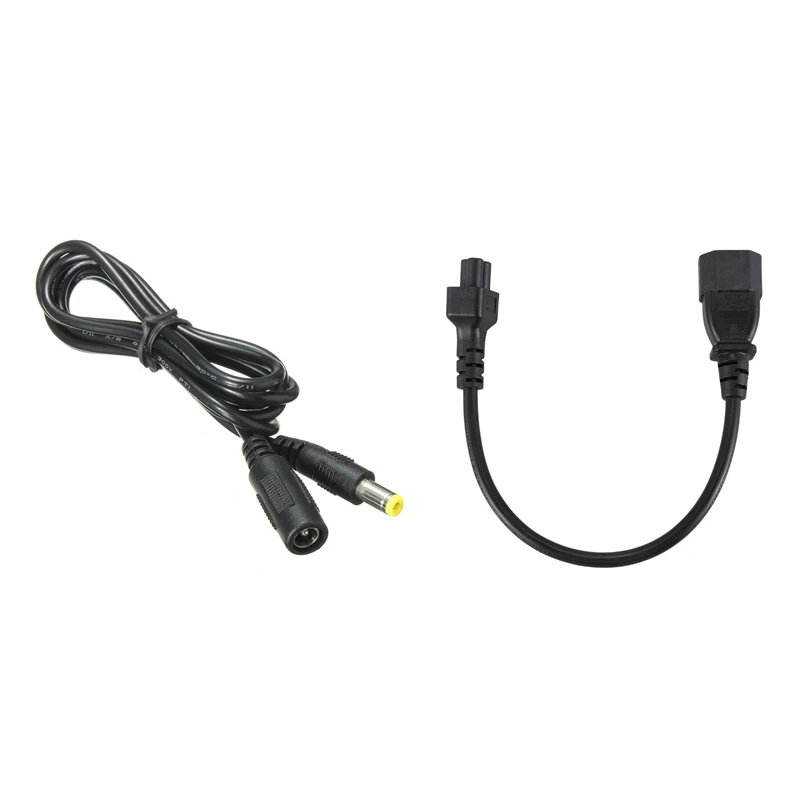 

1 Pcs DC Power Jack Male To Female Extension Cable 1.2 M & 1 Pcs IEC 320 C14 Male To C5 Female Adapter Cable, 25CM
