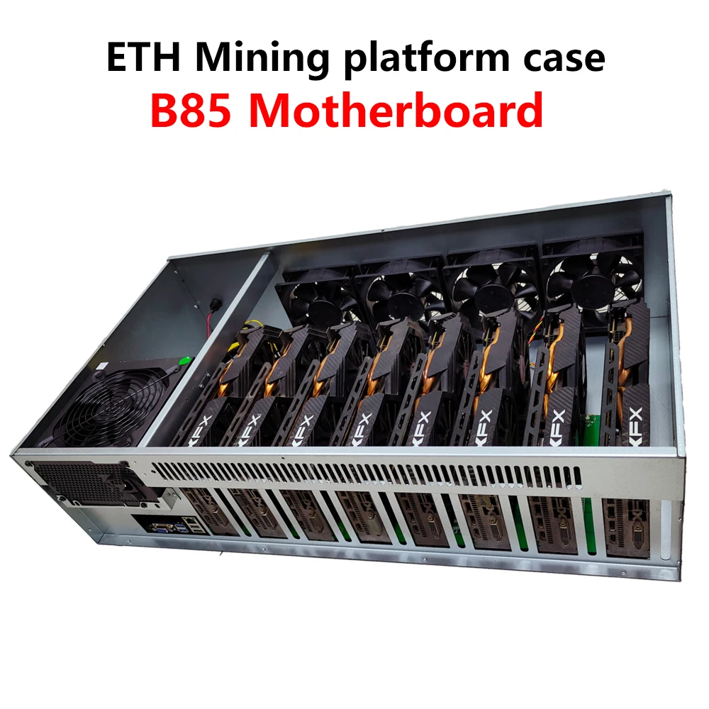 

ETH Mining platform case B85 Motherboard 8 GPU 65MM Card wthie CPU RAM SSD 2000W Power Supply For laptop RTX 3070M 3080M
