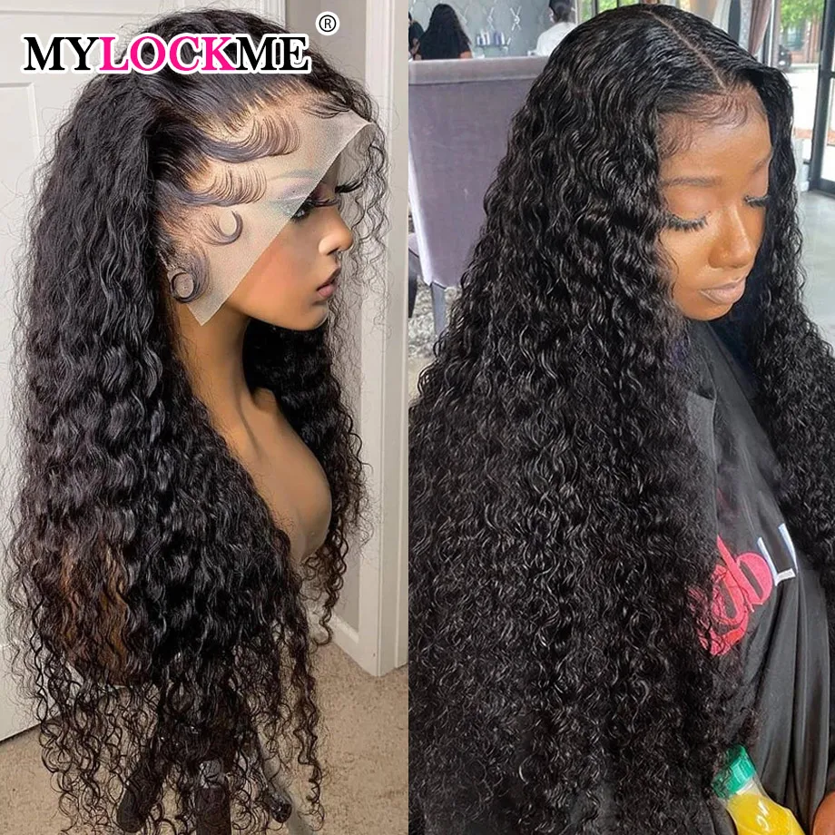

250% 30 32 Inch 13x4 HD Frontal Wigs Deep Wave Frontal Wigs 4x4 Lace Closure Loose Water Wave Curly Human Hair Wig For Women