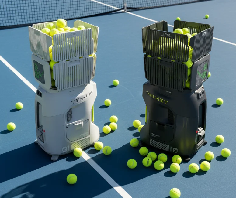 Фото Портативная теннисная машина Tenniix с ИИ-тренером и голосовым управлением для тренировок по запуску и отработке ударов №1
