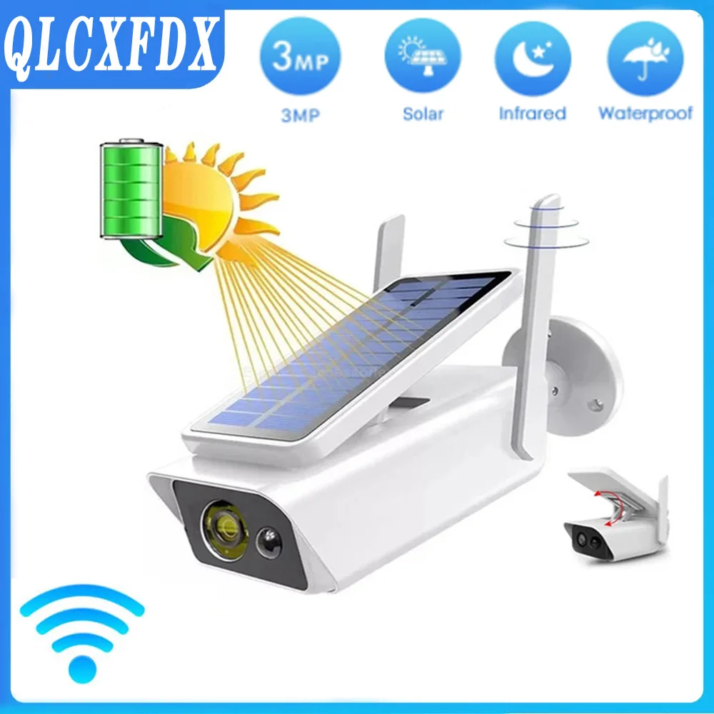 

3MP Low Power Solar Camera WIFI Pir Human Detection Outdoor Security Kamera Night Vision Waterproof and Dustproof Smart ip cam