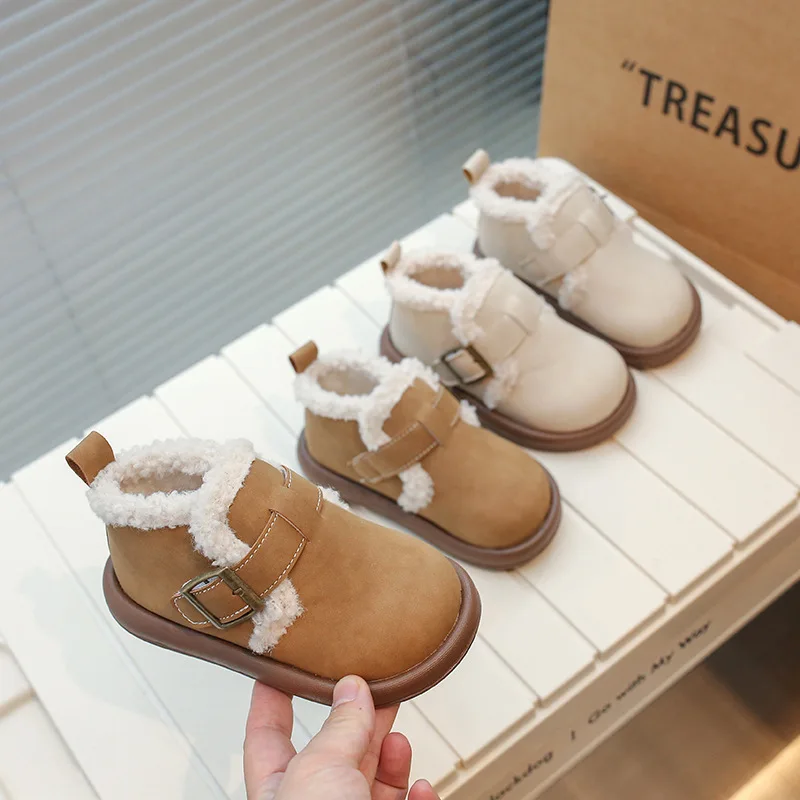2024 новые зимние детские ботинки для девочек модные нескользящие в корейском