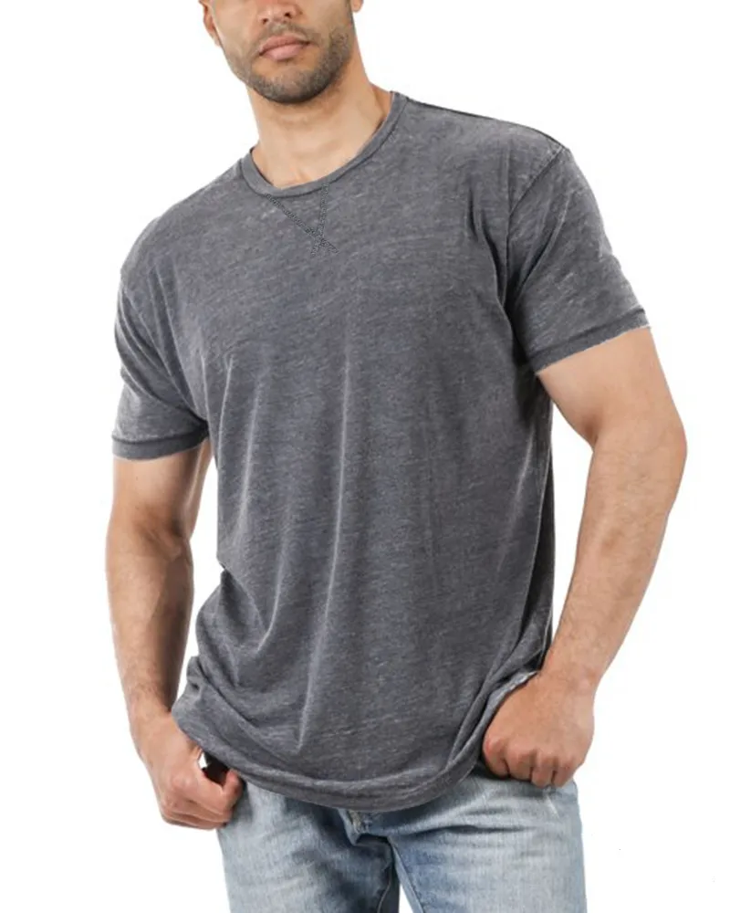 

Summer Casual Mens T-shirt Solid Colour Short Sleeve Slim Fit Tops High Quality Tees Gym Fitness T Shirts Classical Men Tops