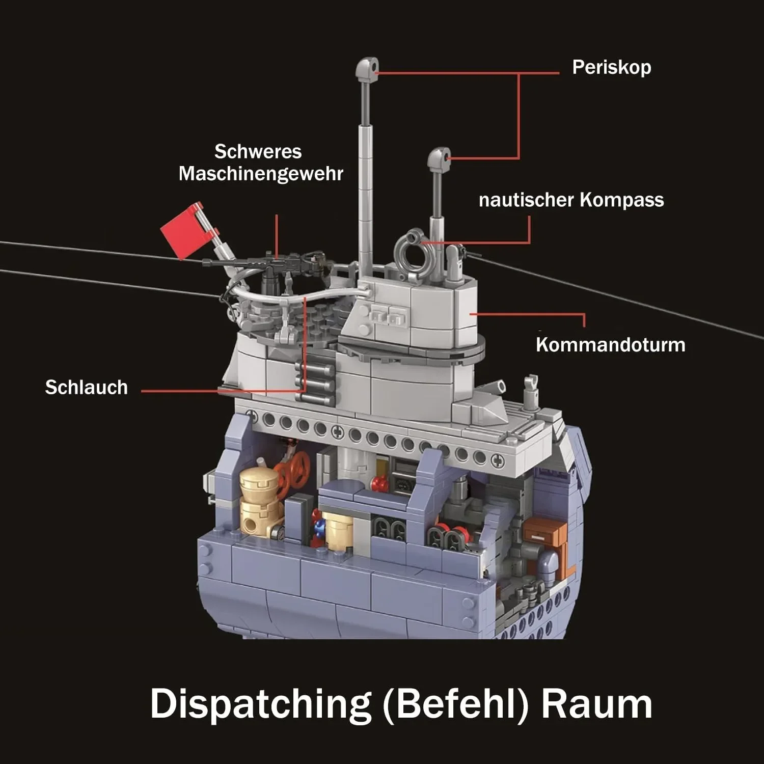 Военное оружие времен Второй мировой войны MOC 628011 вибрическая подводная лодка