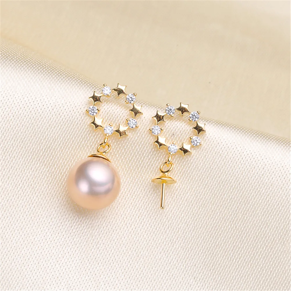 

925 Silver Pearl Beads Stud Earrings Setting Base Diy Jewelry Making Findings&Components