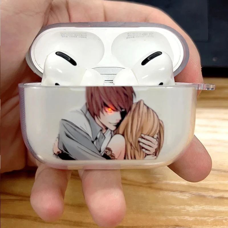 Фото Прозрачный чехол Light Yagami Anime Death Note для Airpods Pro 3 2025, мягкий прозрачный чехол для Airpods 4, ударопрочный чехол №1