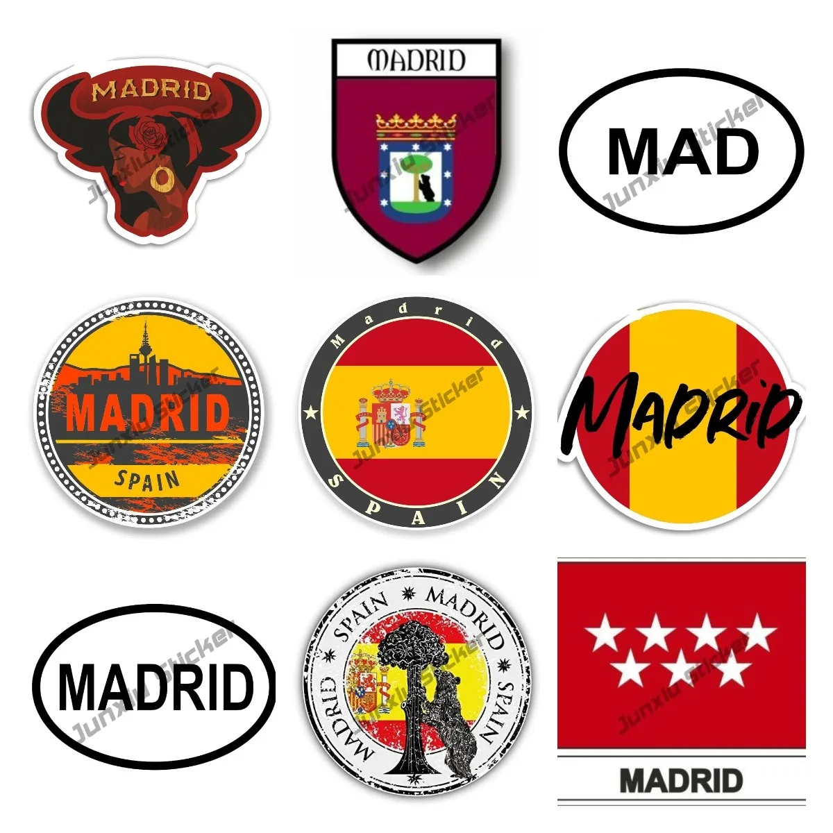 

Creative Spain Decal Madrid Spain Vinyl Sticker Madrid MAD Sign Laptop Car Bumper Sticker Travel Luggage IPad Car Sticker KK13cm
