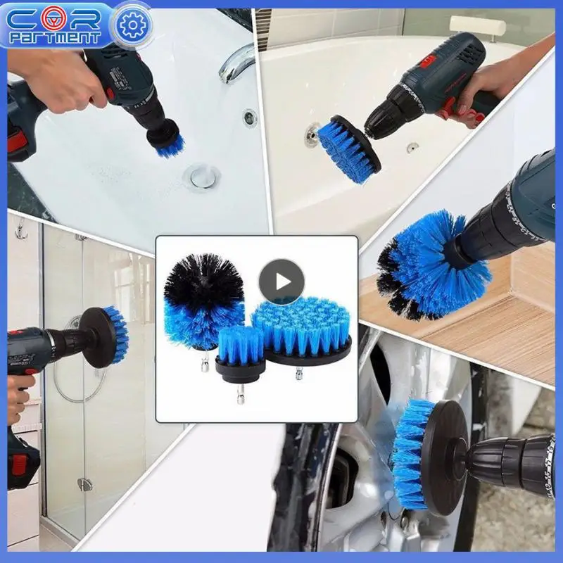 

2/3.5/4/5 Bathroom Cleaning Kit Auto Tires Cleaning With Extender Brush Attachment Set Brush Scrubber Brushes Round Plastic