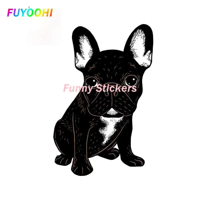 

FUYOOHI Play Stickers French Bulldog Black Scratch-Proof Trunk Laptop PVC Car Stickers RV Decal Windshield Cartoon Decoration