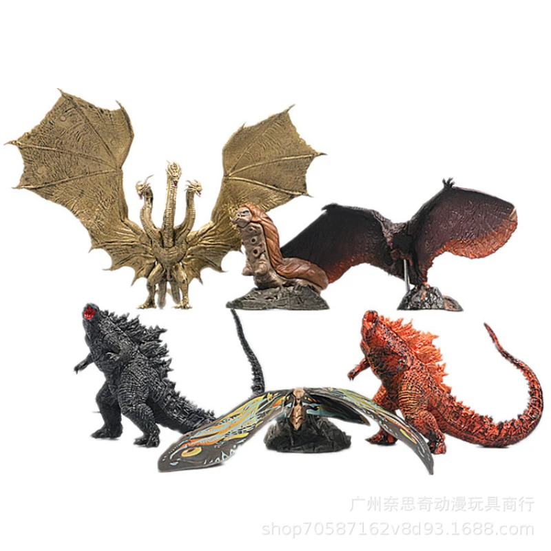 6pcs/Set Godzilla King Ghidorah Gold King of Monsters  Mothra Three Head Dragon Godzilla PVC Action Figure Collection Toy
