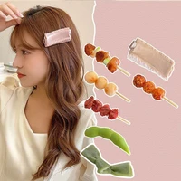 stewed pork ribs hairclip cute skewers hairpins simulation food barbecue hair clip barrettes for children girls funny barrettes
