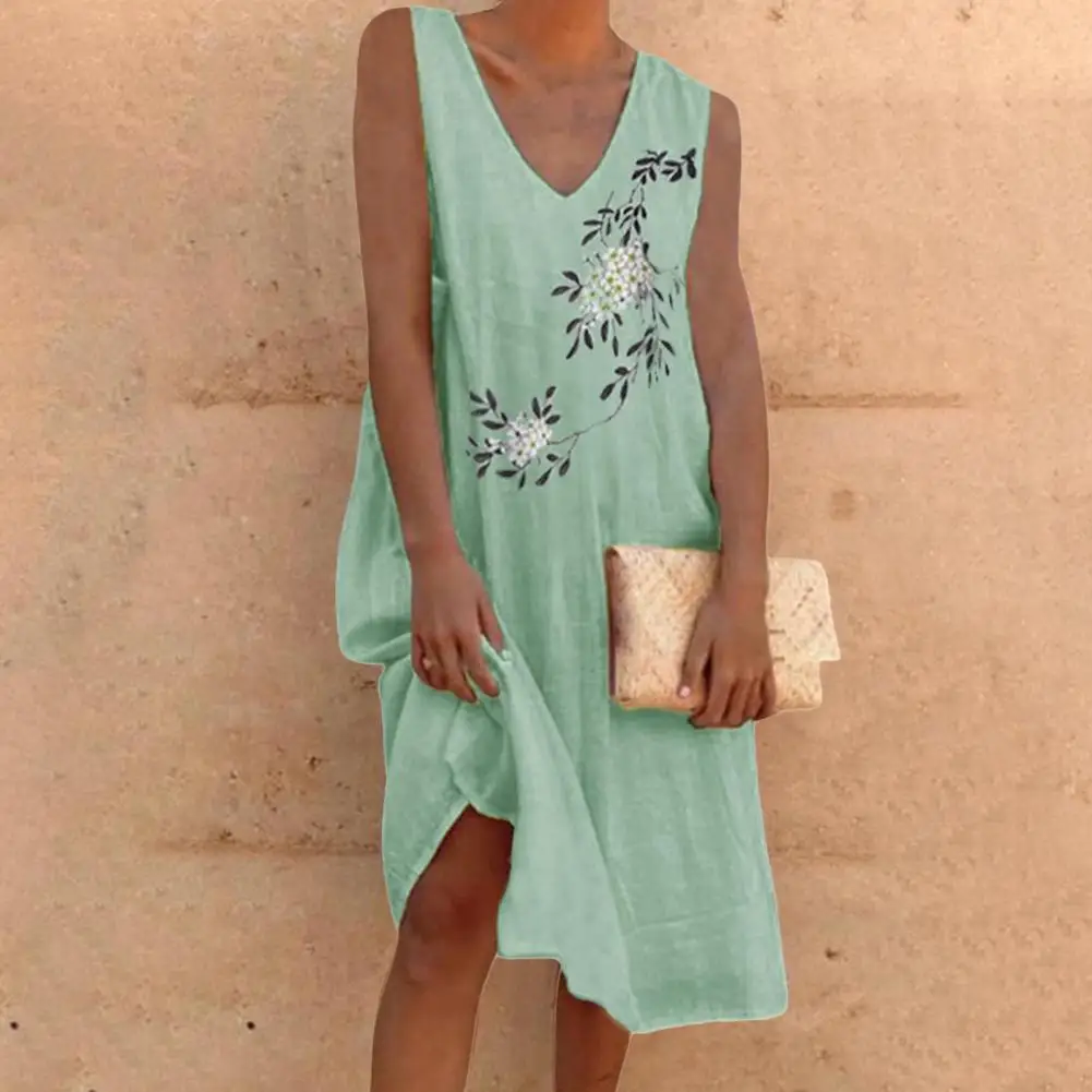 

Повседневные платья для женщин 2022 пикантное вечернее платье вечерние принтом и V-образным вырезом без рукавов Летнее женское Короткое плат...