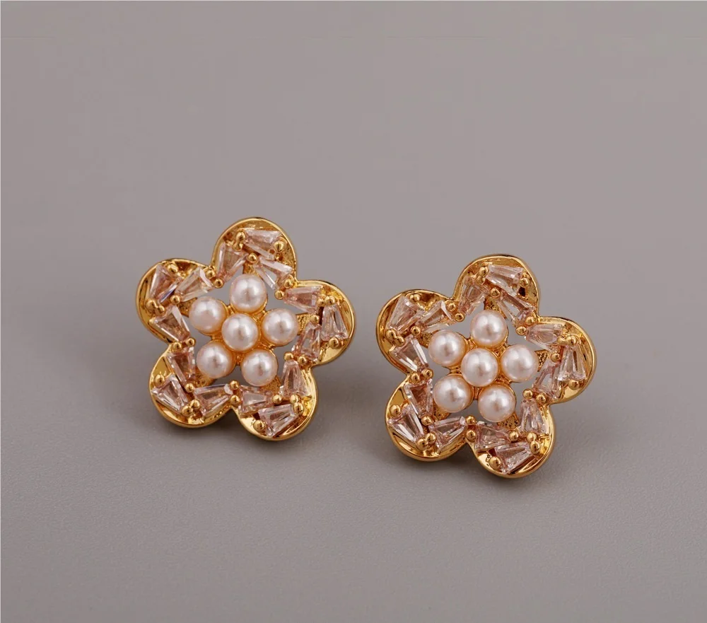 

New 2022 Niche Designer 925 Pearl Earrings Retro Micro Set Diamond Earrings