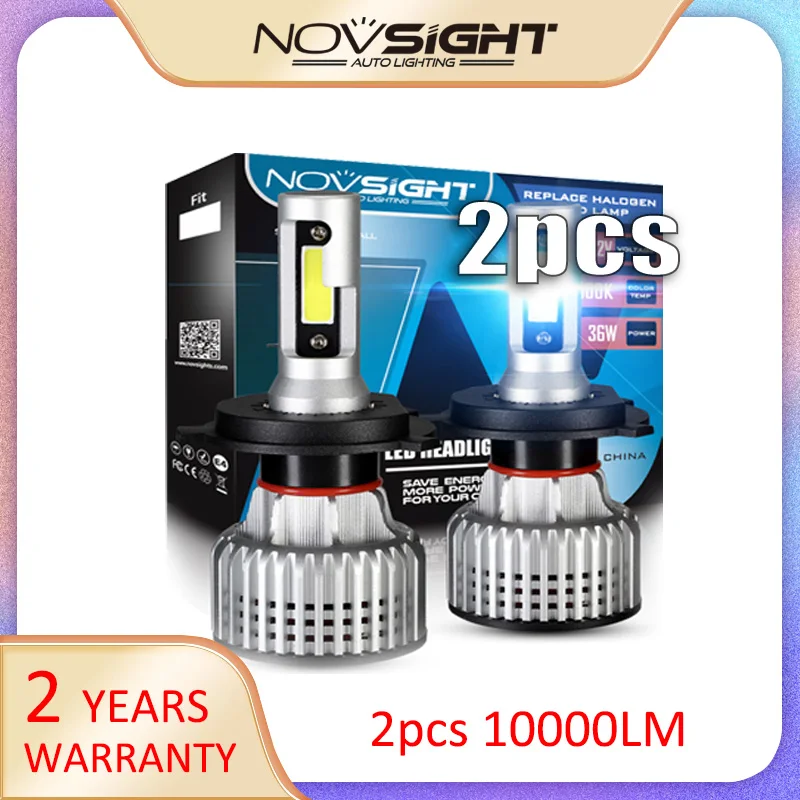 

NOVSIGHT 72W 10000LM LED H7 H4 H1 H3 H8 H9 H11 9005 9006 9012 Hb3 Hb4 9008 9007 Car LED Headlights Bulb 6500K 12V Fog Light