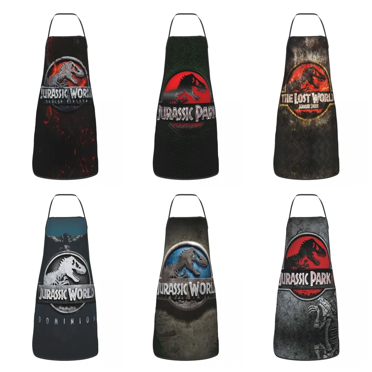 

Unisex Jurassic Park Bib Apron Adult Women Men Chef Tablier Cuisine for Kitchen Cooking Sci Fi Dinosaur Baking