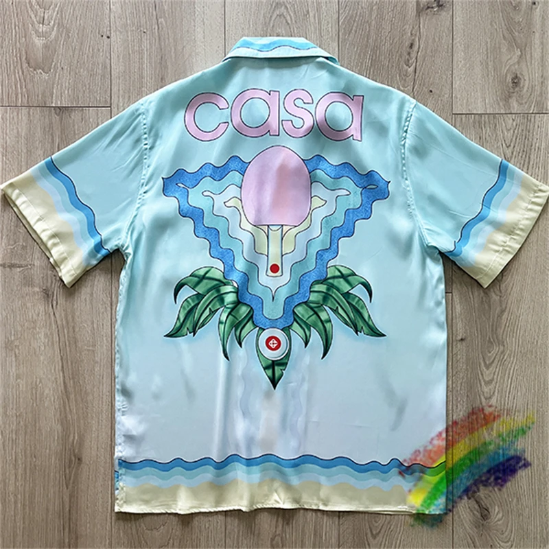 

Женская и мужская рубашка «дабланка», гавайская пляжная классическая синяя шелковая рубашка с рисунком ракетки для настольного тенниса