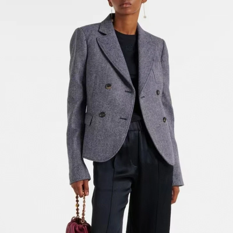 wa marynarka damska высококачественный шерстяной пиджак модный универсальный осень