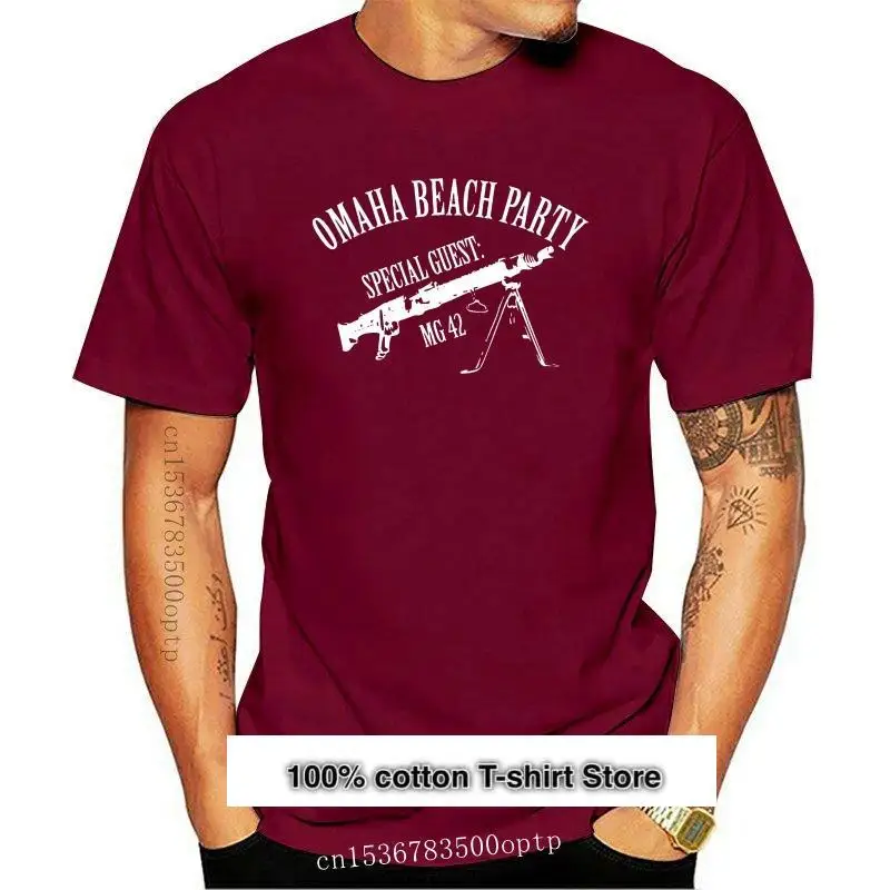 

Nuevo T camisa con capucha sudadera MG42 de la playa de OMAHA, fiesta WW2 culto alemán Alemania