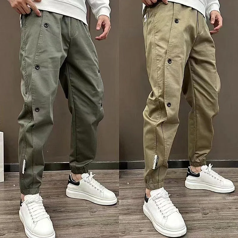 

2023 Spring and Autumn New Men's Casual Pants Fashion Talent Fashion Men's Versatile Slim Fit Leggings Close-up Sweatpants