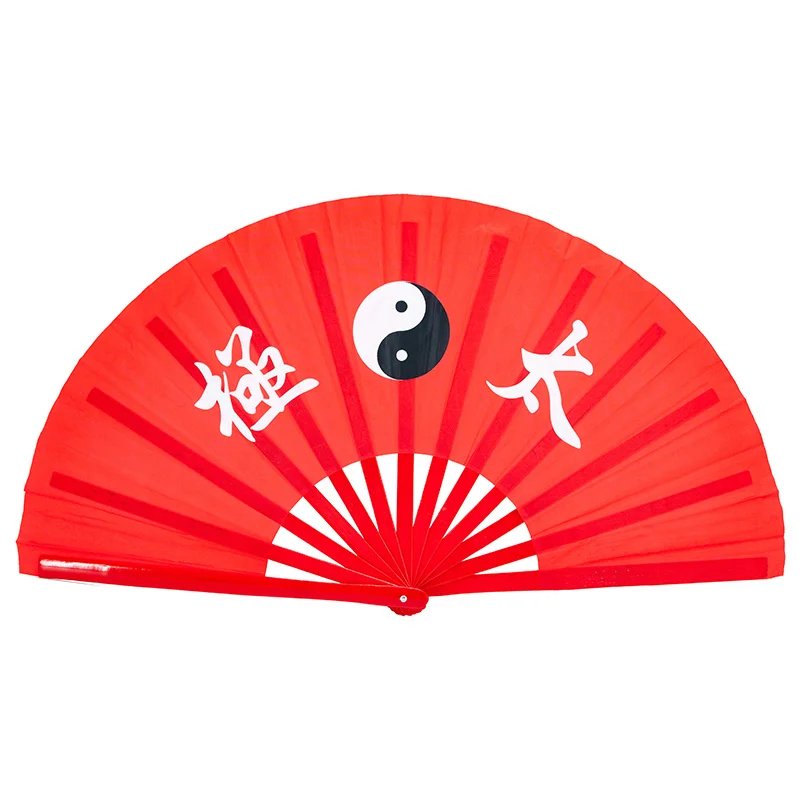 

Tai Chi Fan Bamboo Kung Fu Martial Arts 34 Centimeter Fans Wushu Art Martiaux Cosplay Dance Performance Fan Red Kun Master