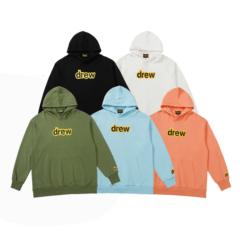 

New DREW Man Hoodies 100% Cotton Sweatshirts Men Clothing Sweatshirt Woman Women USA Brand Harajuku Hip Hop Justin Bieber Smiley