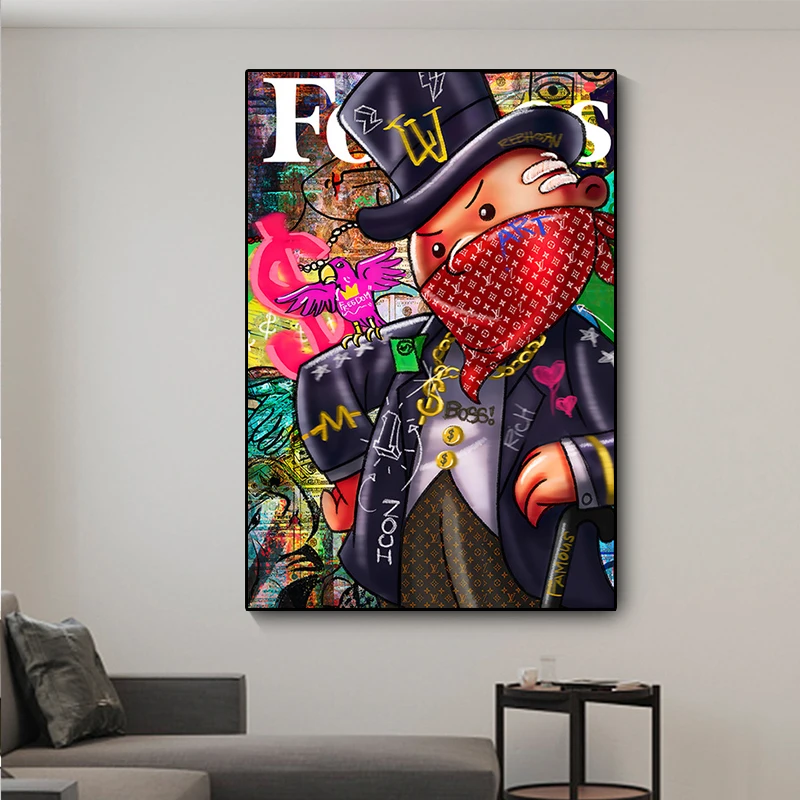 

Graffiti Art Money Canvas Painting Alec Monopoly Posters and Prints Abstract Wall Art Modern Living Room Corridor Home Decor