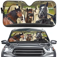 funny farm horse auto windshield sun shade horse driving heat reflector anti uv country horse sunshade fit truck auto car suv