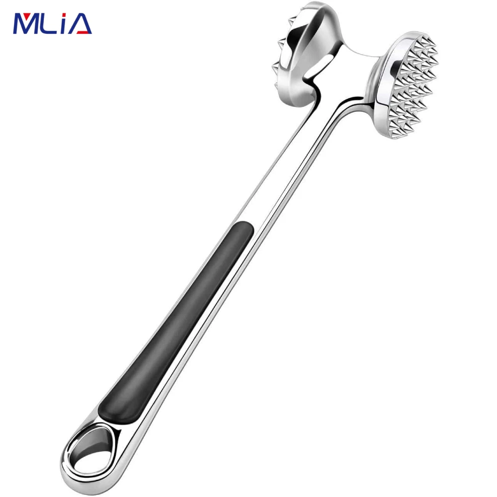 

MLIA Profession Meat Hammer Portable Loose Tool Meat Tenderizer Needle Dual-Sided Meat Mallet with Rubber Comfort Grip Handle