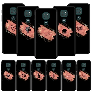 Phone Case For Moto G30 G60 G22 G50 G9 G8 Power Lite G9 Play G8 Plus
Edge 20 One Fusion Coque Black rose gold gold frame girl