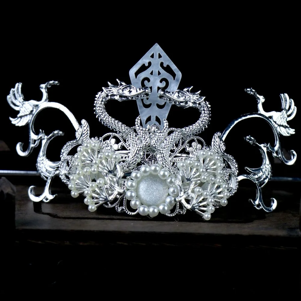 Мужская Металлическая корона для волос в стиле ретро с изображением дракона