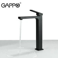 gappo matte black basin faucet deck mounted single hole single holder washbasin taps cold and hot water mixer crane g1017 62