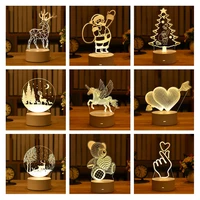 3d lamp acrylic led night lights christmas party decoration night light for home bedroom decor new year wedding neon lamp usb