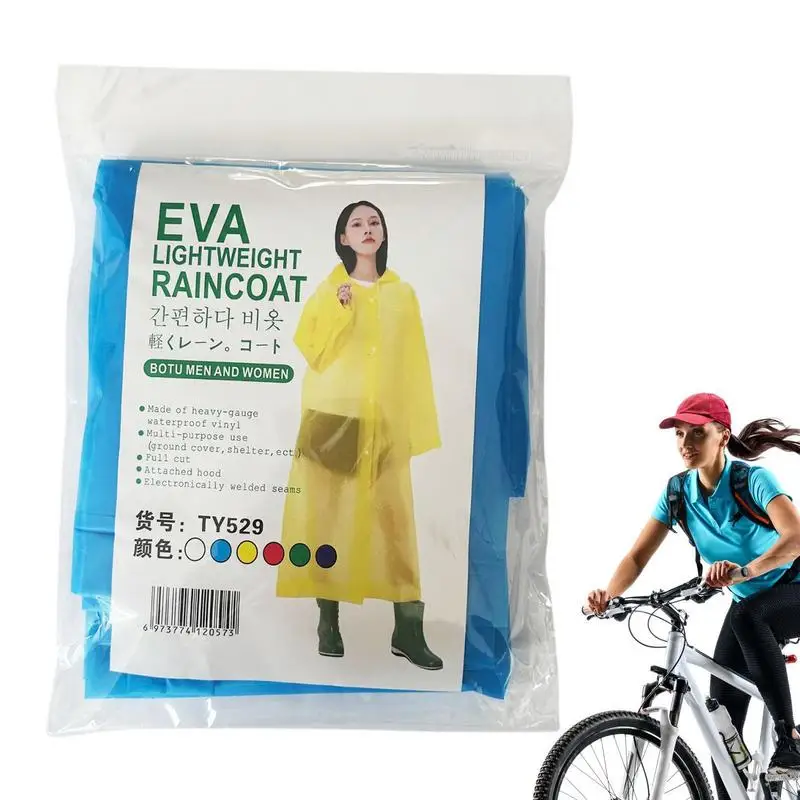 

Ponchos Adult Women Individually Wrapped Raincoats EVA Lightweight Rain Coat Rain Jacket Women Waterproof Long Raincoat