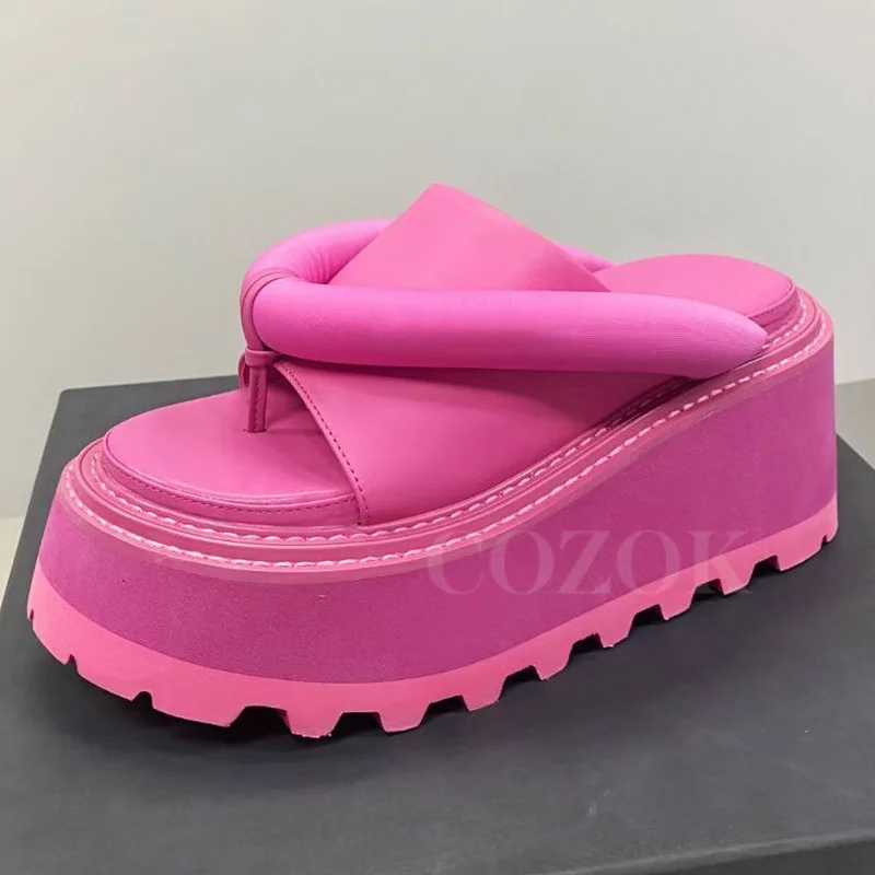 

Шлепанцы женские с круглым носком, Нескользящие, на платформе, легкие удобные, простые тапочки, лето