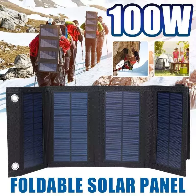 

Portable 100W 5V Solar Panel Phone Charger USB Folding Solar Panels for Traval Outdoor Solar Battery Board for cellphone