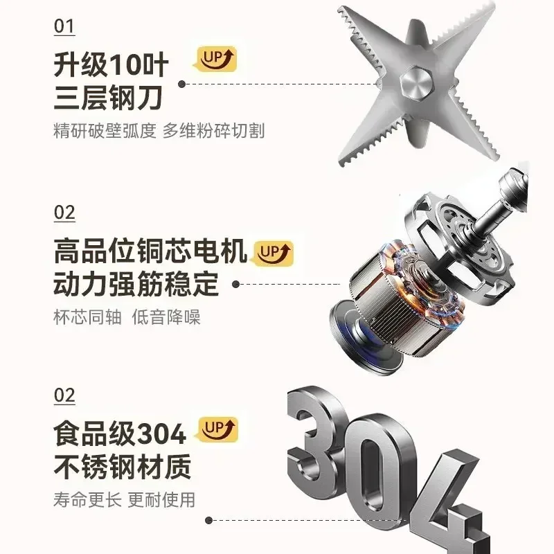 WEILI soy milk machine household automatic heating wall breaking stainless steel inner tank silent complementary food