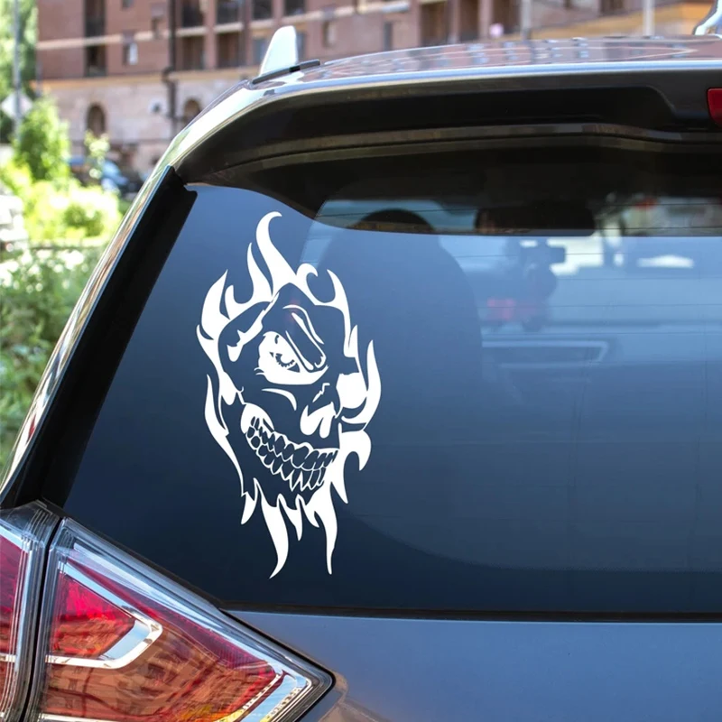 

Skull Vinyl Decal, Skull With Fames Decal, Skull With Flames Sticker, Skull Car Wndow Decal, Skull, Skull Sticker